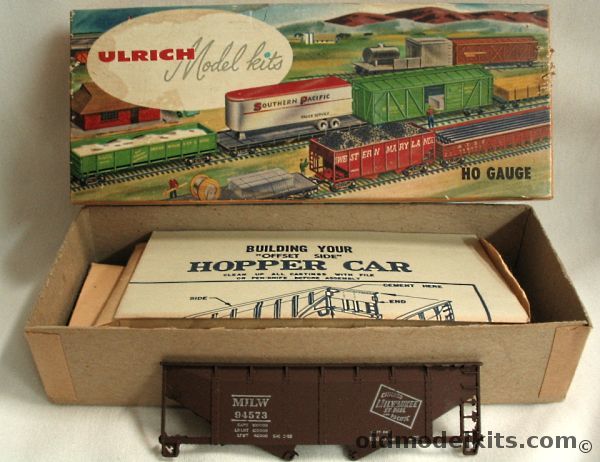 Ulrich HO Offset Side Hopper - Chicago-Milwaukee-St Paul and Pacific - HO Metal Kit, OH7 335 plastic model kit